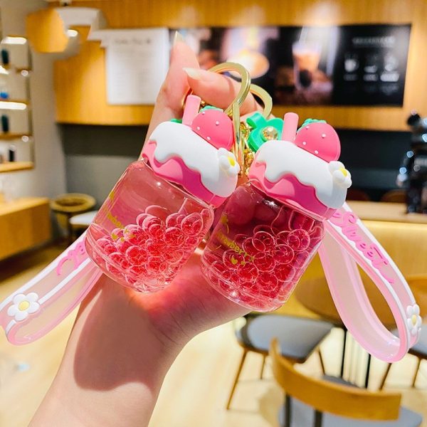 Strawberry Cream Bubble Keychain