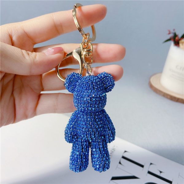 Rhinestone Bear Keychain