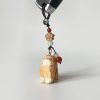 Orange Wooden Cat Keychain