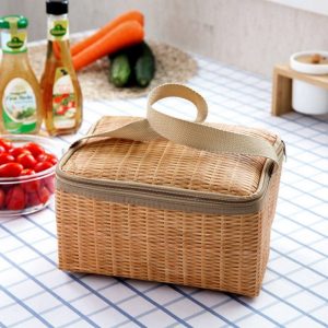 Straw Thermal Lunch Box Bag