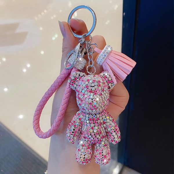 Rhinestone Dog Keychain