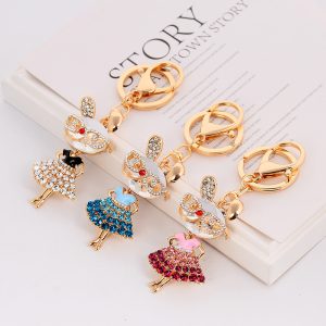 Rhinestone Bunny Keychain