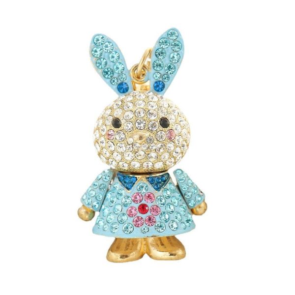 Rhinestone Bunny Keychain