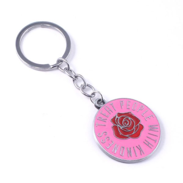Red Rose Flower Keychain