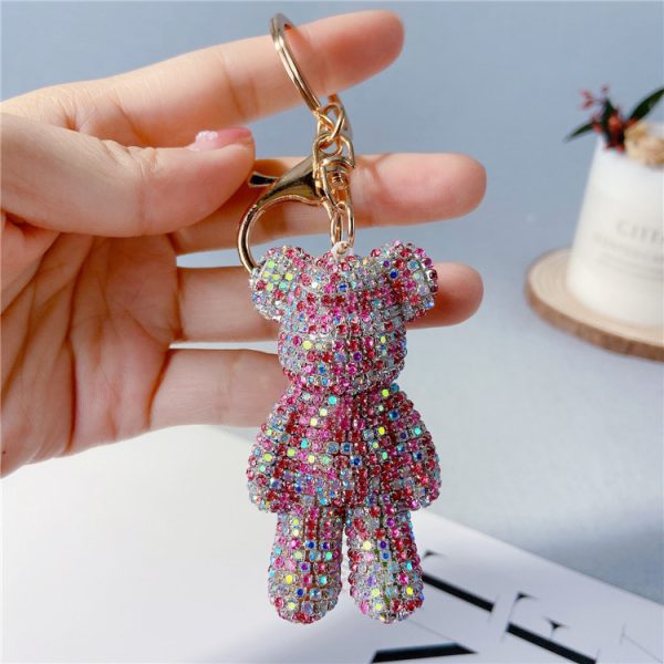 Rhinestone Bear Keychain