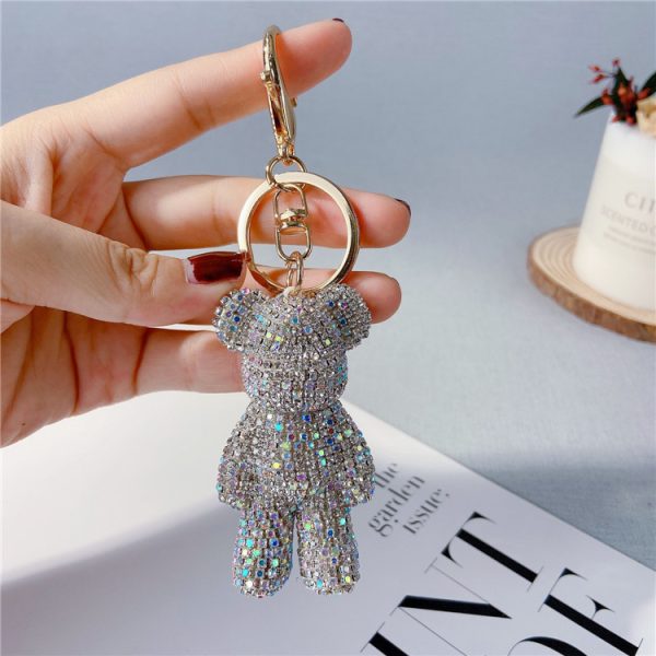 Rhinestone Bear Keychain