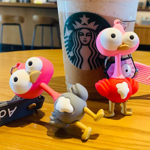 Wide Eyes Ostrich Keychain