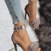 Shaina Heel Fur Sandals