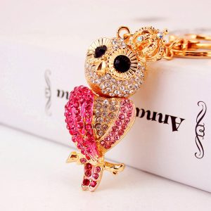 Rhinestone Owl Keychain