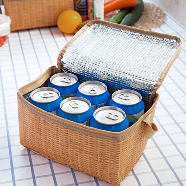 Straw Thermal Lunch Box Bag