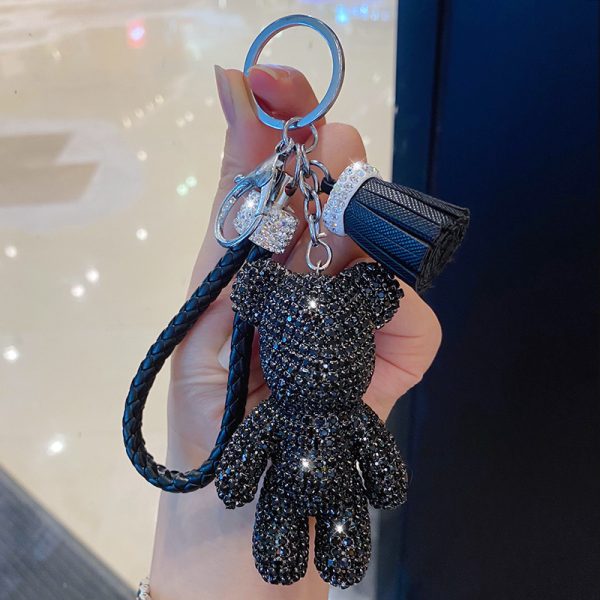 Rhinestone Dog Keychain