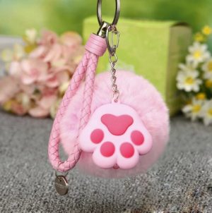 Cat Paw Plush Keychain