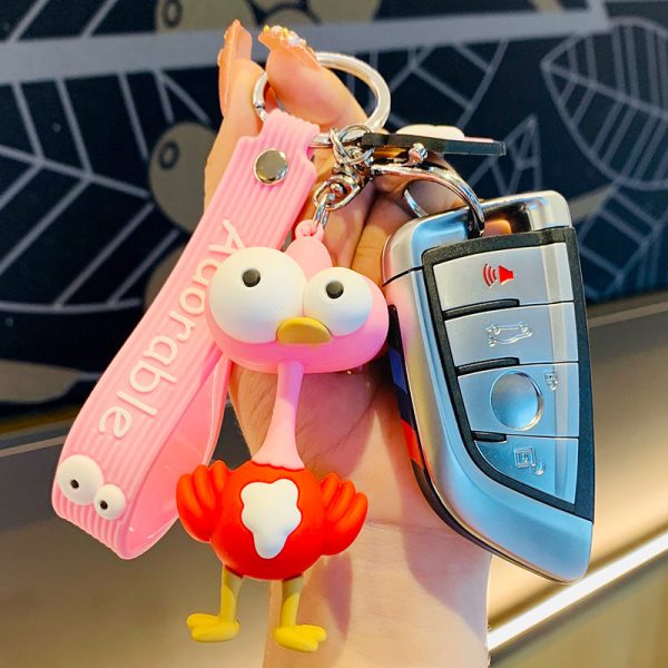 Wide Eyes Ostrich Keychain