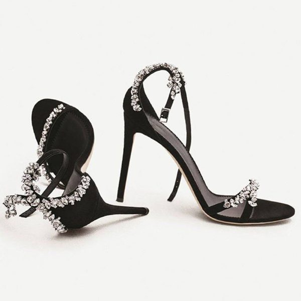 Savannah Rhinestone Heel Sandals