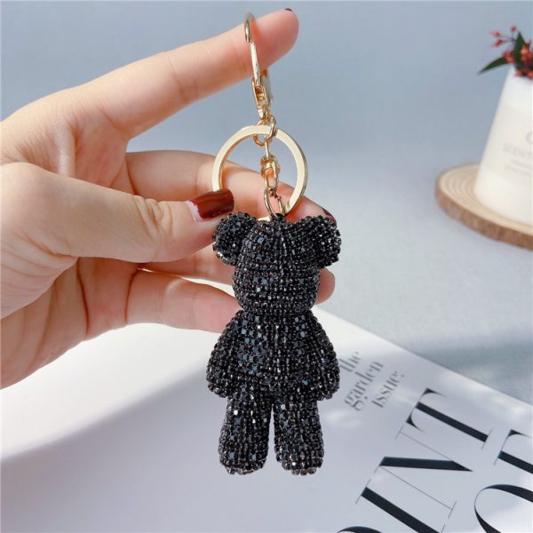 Rhinestone Bear Keychain