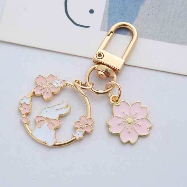 Spring Blossom Cat Keychain