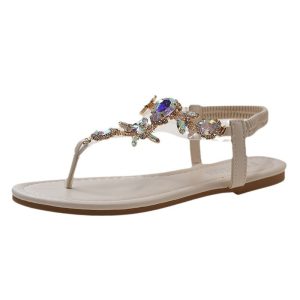 Hailey Rhinestone Flat Sandals