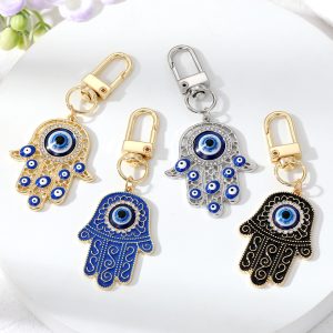 Hamsa Evil Eye Keychain