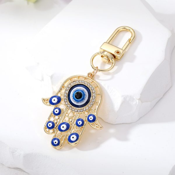 Hamsa Evil Eye Keychain