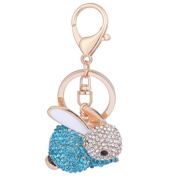 Rhinestone Bunny Keychain