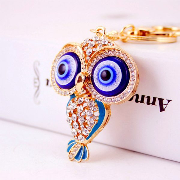 Rhinestone Owl Keychain