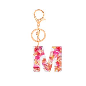 Floral Letter Keychain