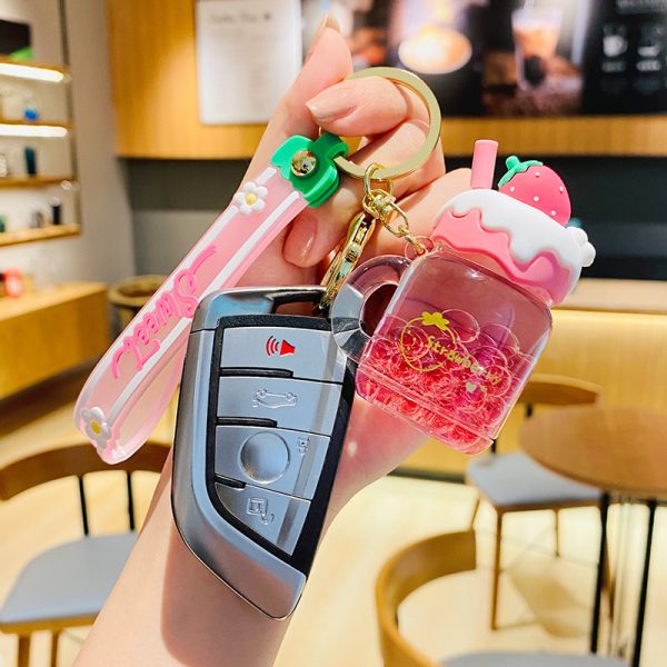 Strawberry Cream Bubble Keychain