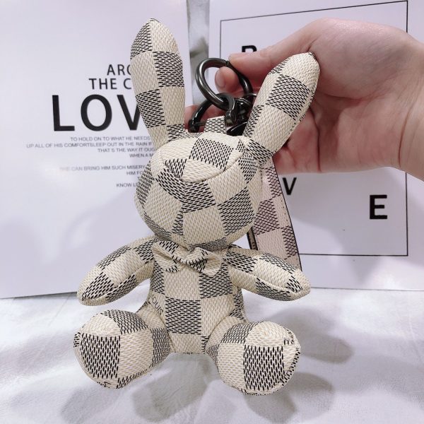 Print Bunny Leather Keychain