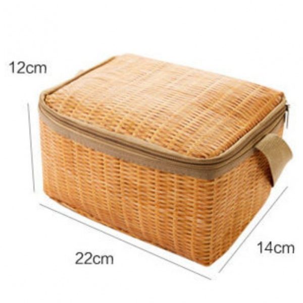 Straw Thermal Lunch Box Bag