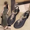 Hailey Rhinestone Flat Sandals