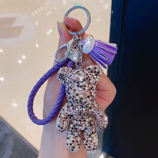 Rhinestone Dog Keychain