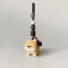 Orange Wooden Cat Keychain