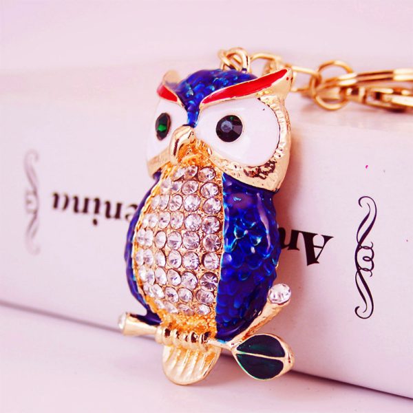 Rhinestone Owl Keychain
