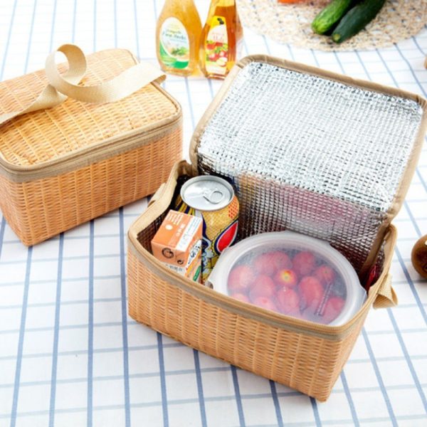 Straw Thermal Lunch Box Bag