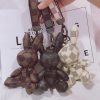 Print Bunny Leather Keychain
