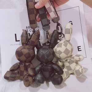 Print Bunny Leather Keychain