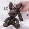 Print Bunny Leather Keychain