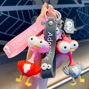 Wide Eyes Ostrich Keychain