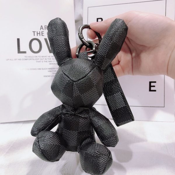 Print Bunny Leather Keychain