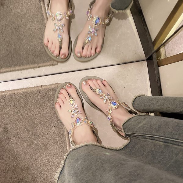 Hailey Rhinestone Flat Sandals