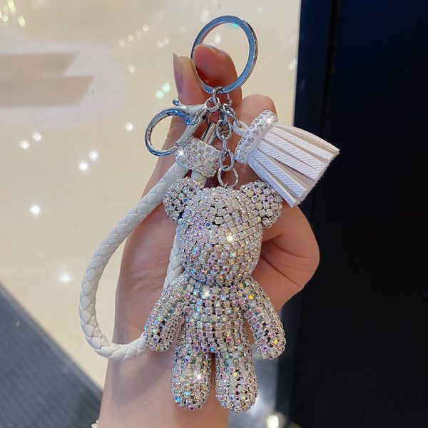 Rhinestone Dog Keychain