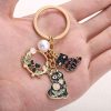 Spring Black Cat Keychain