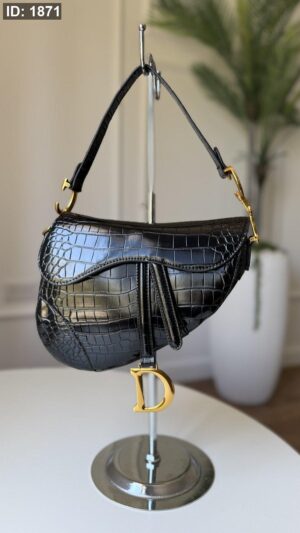 1871  Dior Saddle Bag - Black Python