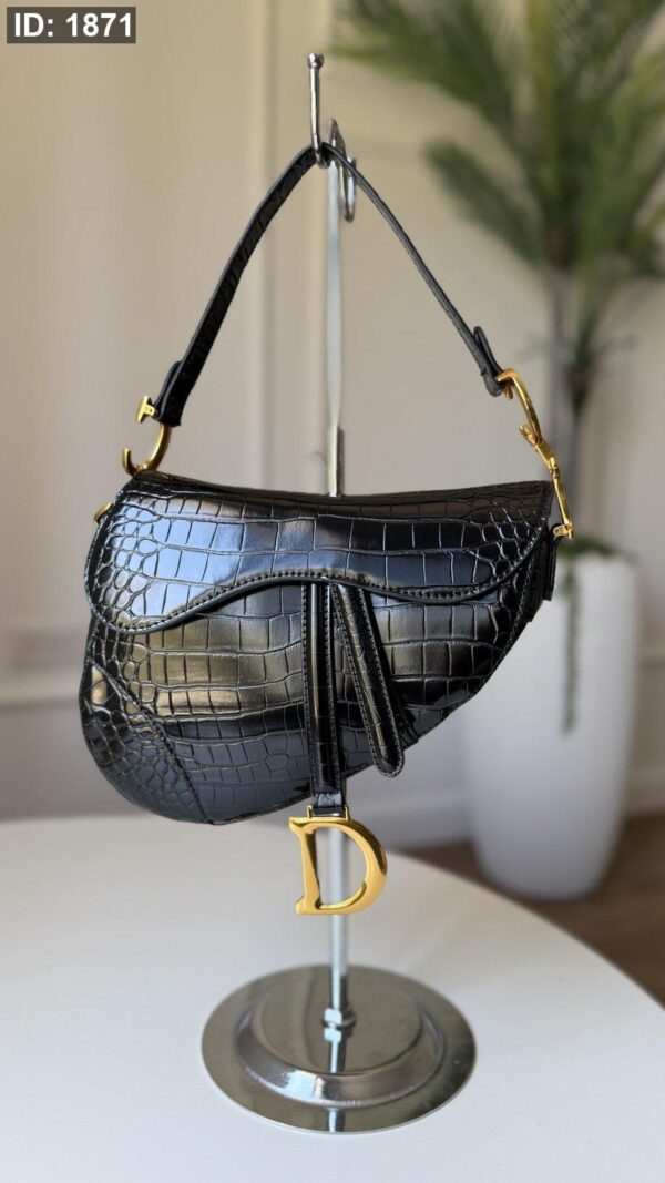 1871  Dior Saddle Bag - Black Python