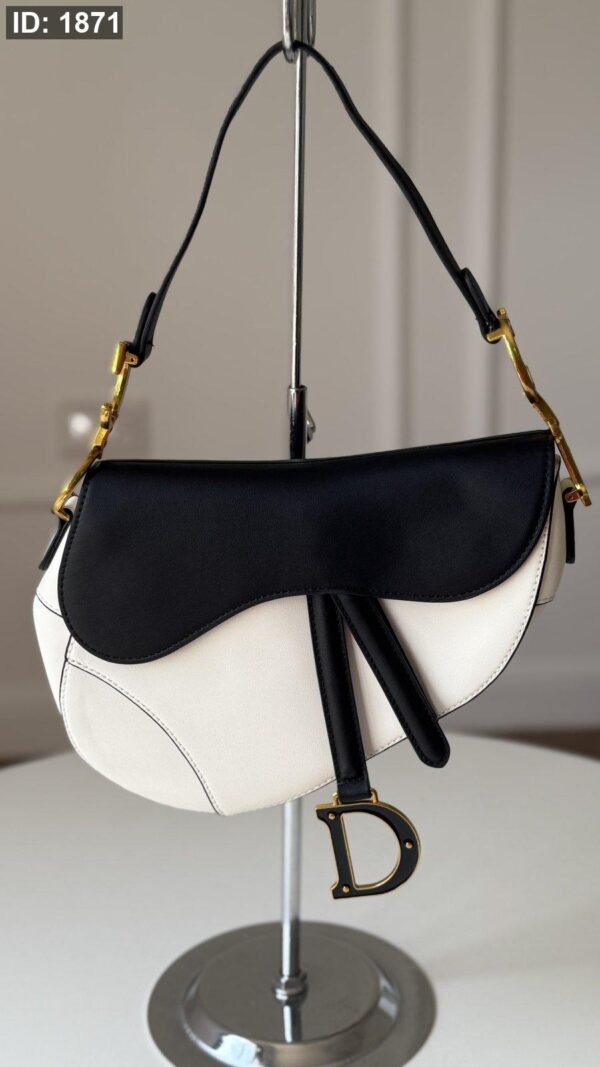 1871 Dior Saddle Bag - Black On White