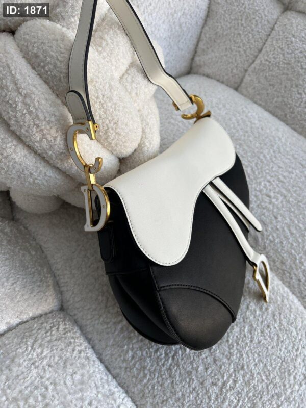 1871  Dior Saddle Bag - White On Black