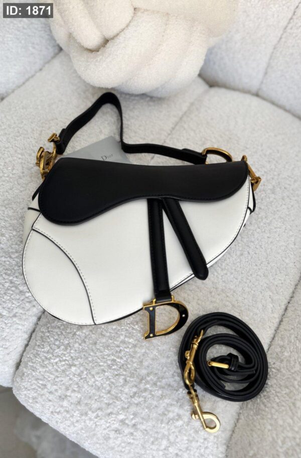1871 Dior Saddle Bag - Black On White