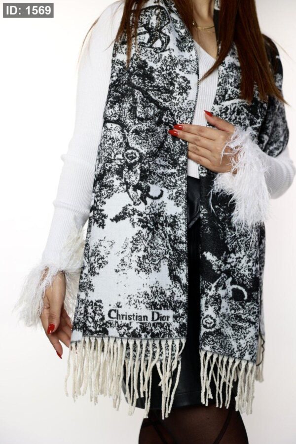 1569  Dior Cashmere Scarf - Black