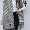 1563  Dior Cashmere Scarf - Black Logo