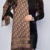 1563  Dior Cashmere Scarf - Brown Logo